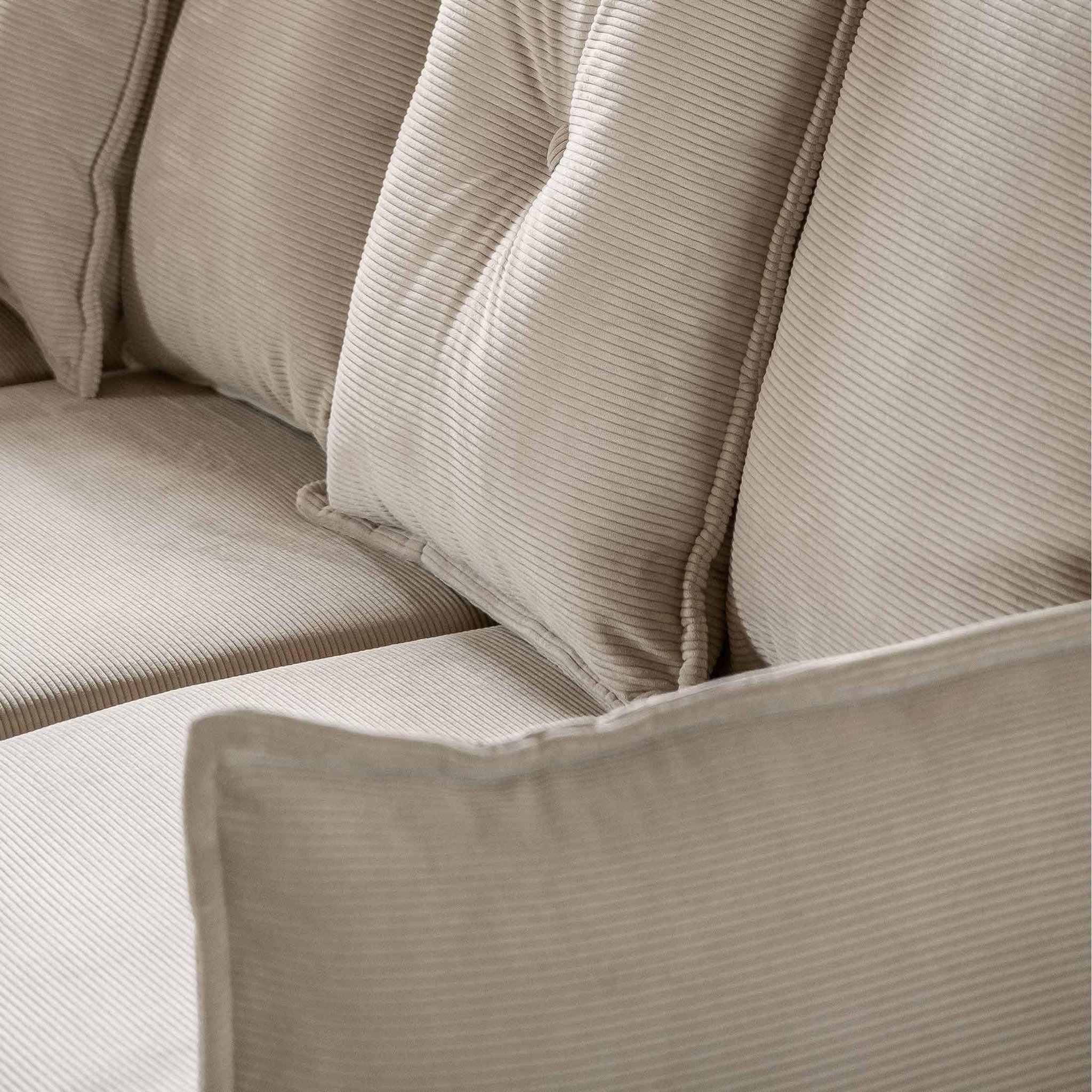 Voir la diapositive 4 : BEST MOBILIER Lena - canapé d'angle réversible 4 places - convertible avec coffre - en velours côtelé
