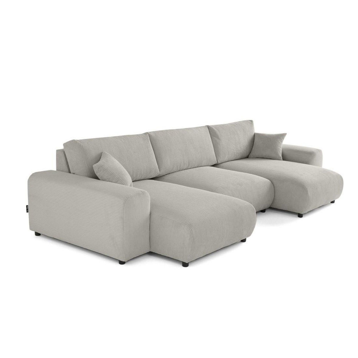 LISA DESIGN Garance - canapé panoramique en u - 7 places - en velours côtelé