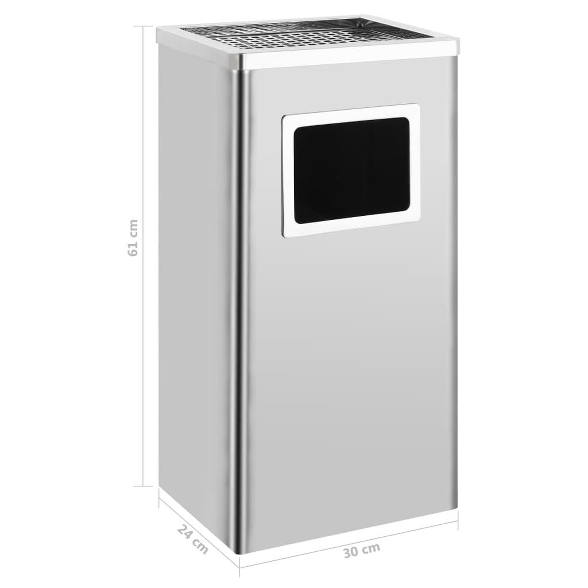 Voir la diapositive 6 : VIDAXL Poubelle a cendrier d'hotel 45 L Acier inoxydable