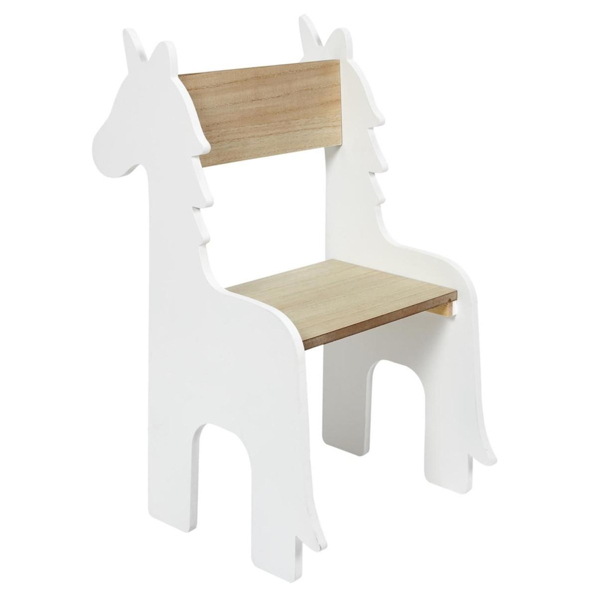HOME DECO KIDS Chaise enfant design  licorne  60cm blanc & naturel