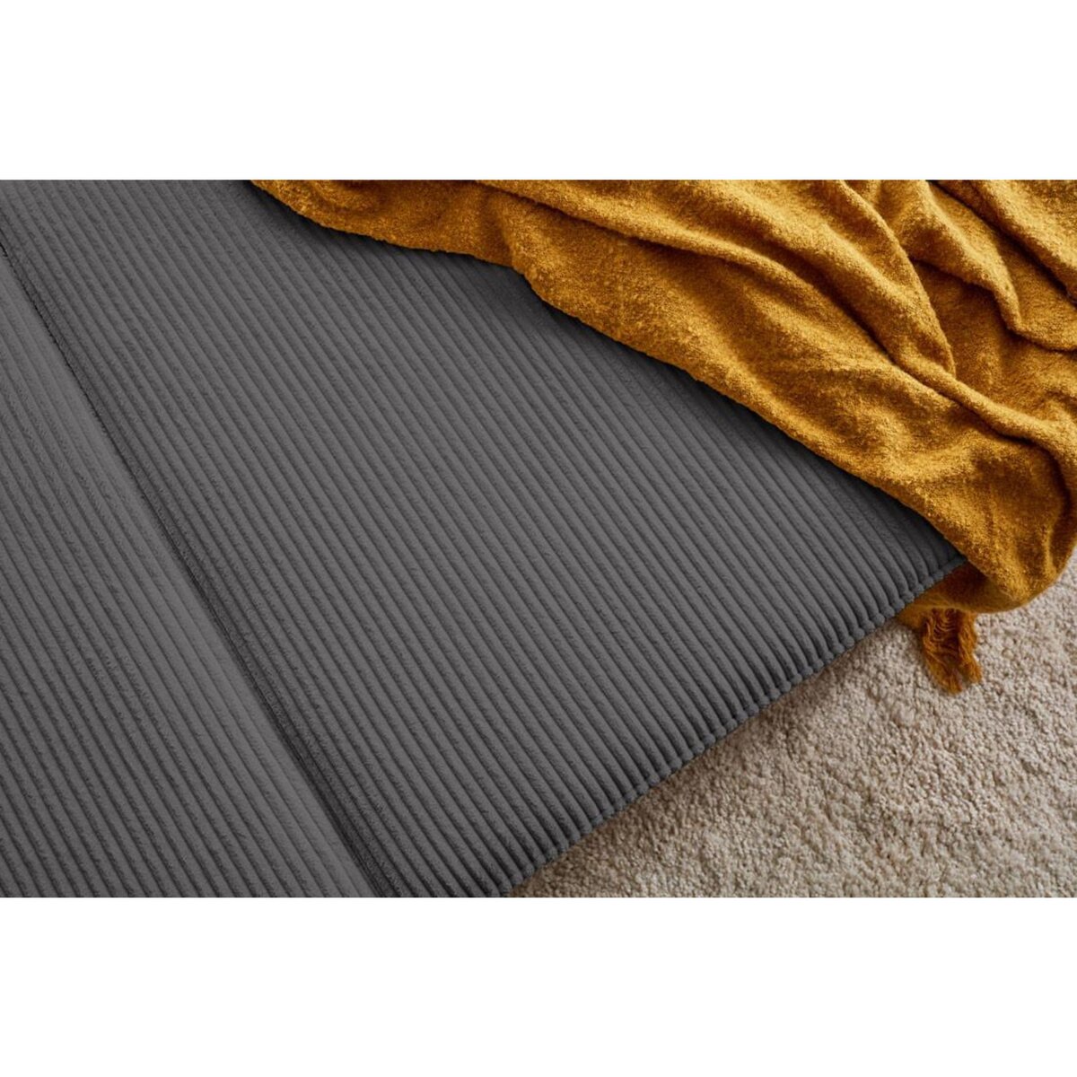 LISA DESIGN Charlie - canapé d'angle réversible - 4 places - convertible avec coffre - en velours côtelé