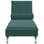 Voir la diapositive 4 : VIDAXL Chaise longue de massage avec traversin vert fonce velours