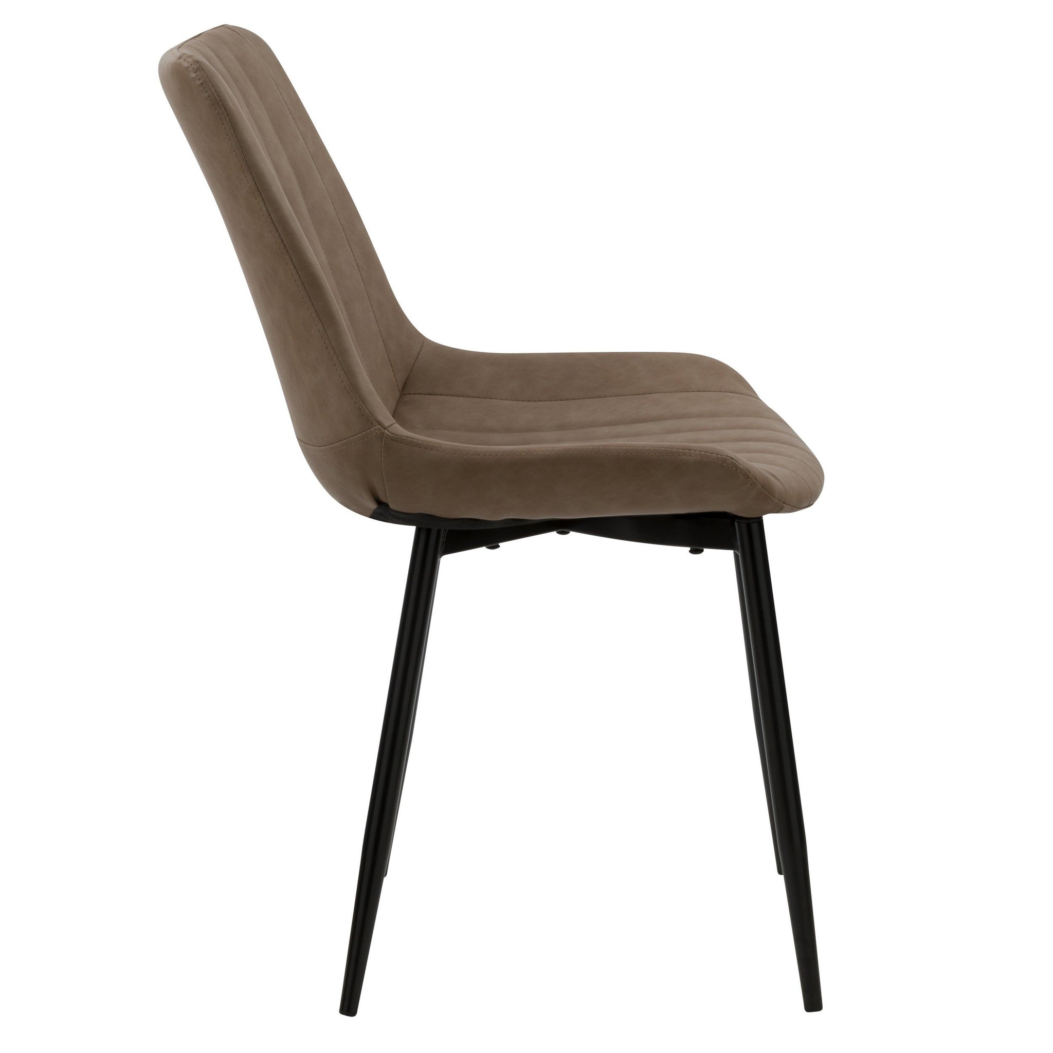 Voir la diapositive 6 : MAISON PAVANE Lot de 2 chaises en cuir synthétique taupe et métal noir-killi