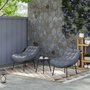 Voir la diapositive 5 : OUTSUNNY Salon de jardin 2 places 3 pièces style cosy épais coussins capitonnés 15 cm acier résine gris