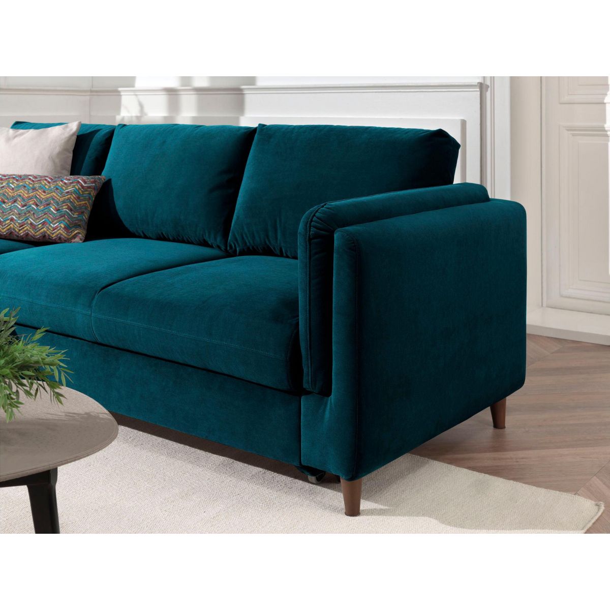 LISA DESIGN Brooke - canapé d'angle gauche - convertible avec coffre - 4 places - en velours