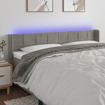 VIDAXL Tete de lit a LED Gris clair 183x16x78/88 cm Velours