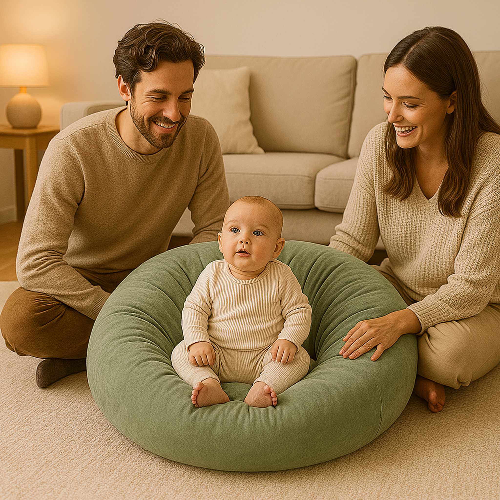 Voir la diapositive 2 : CH'TI BOUT Coussin nid pour bébé - diametre 90 cm