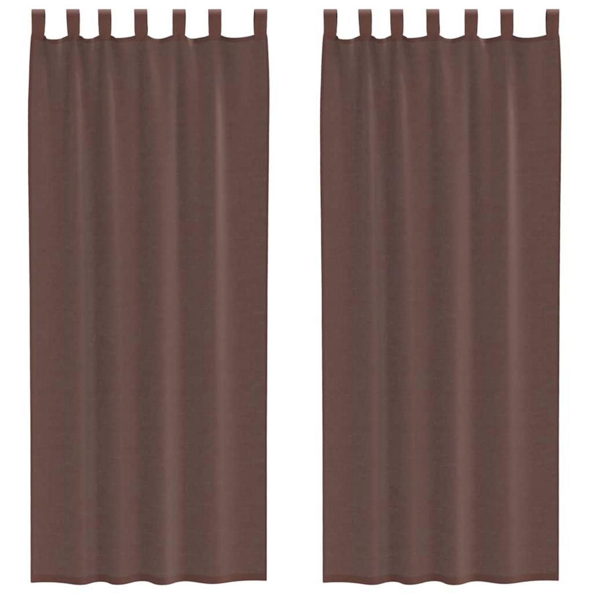 VIDAXL Rideaux en voile avec passe-tringles 2 pcs marron