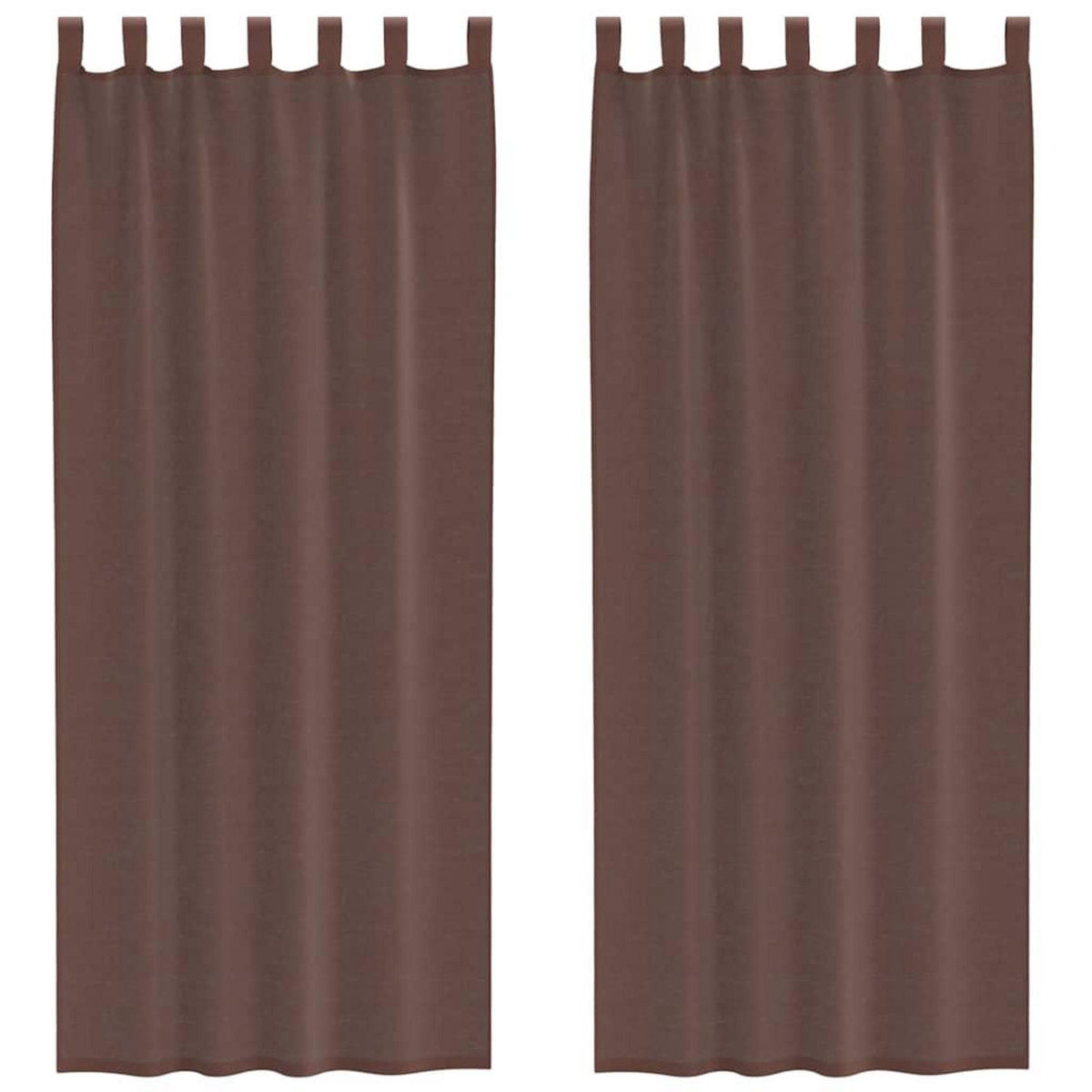 VIDAXL Rideaux en voile avec passe-tringles 2 pcs marron