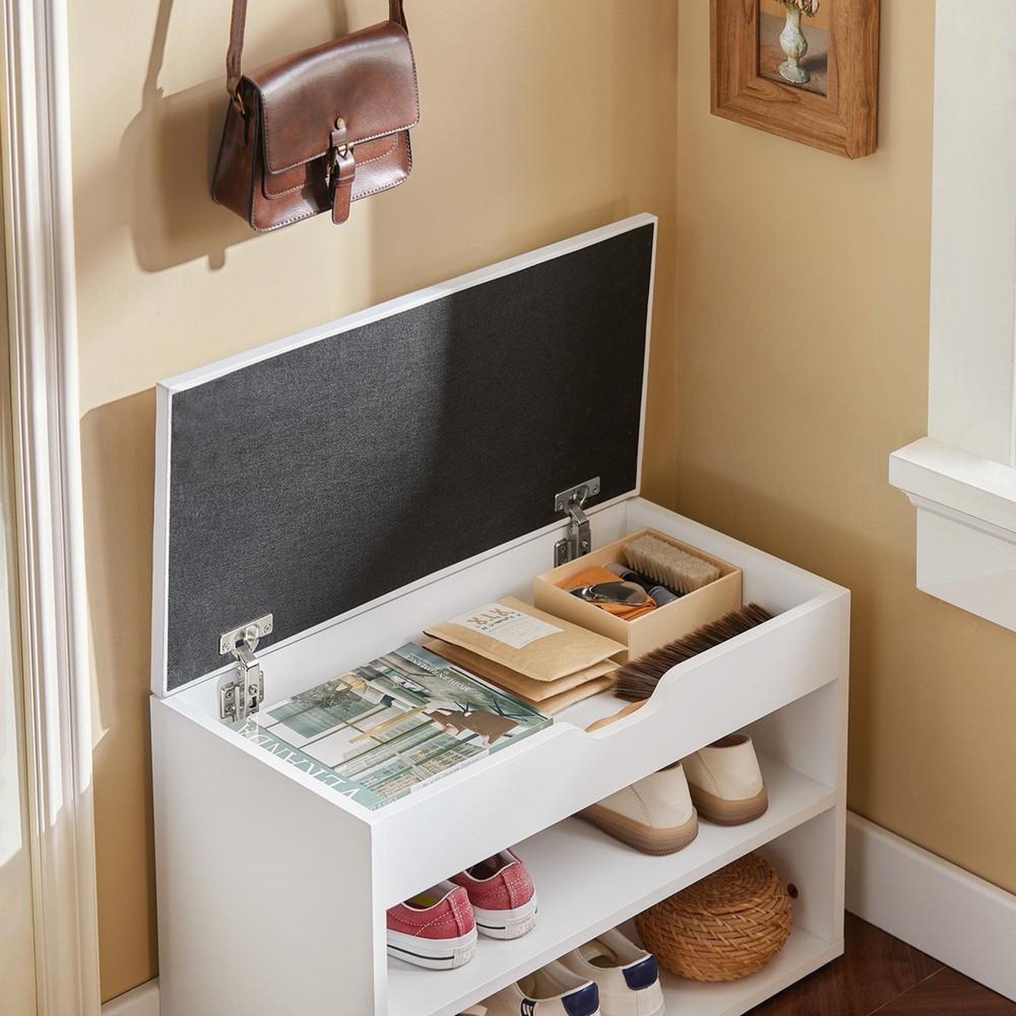 Voir la diapositive 4 : SOBUY SoBuy - Banc de rangement à chaussures avec une porte - Moderne - FSR25