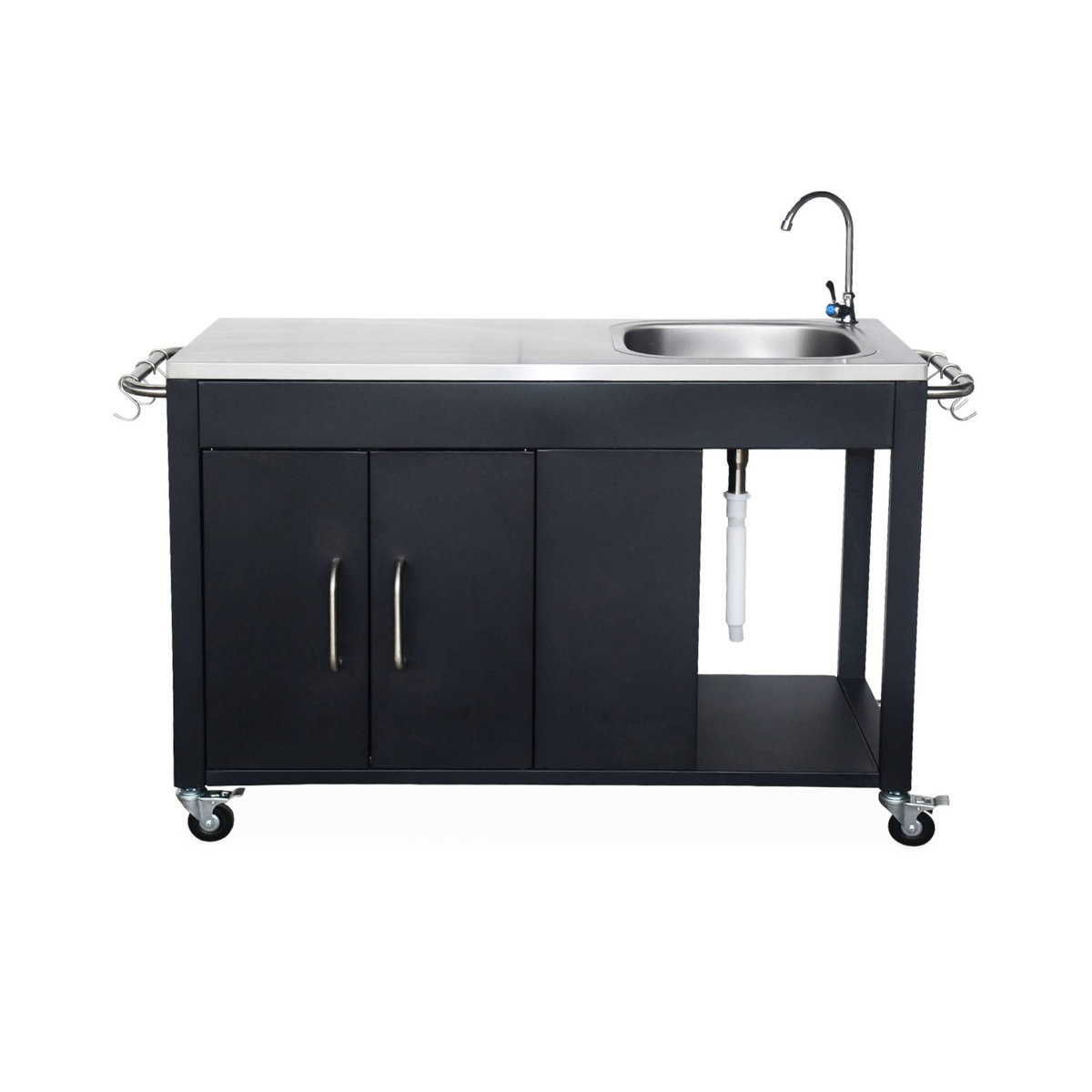 SWEEEK Cuisine extérieure en acier noir L139xP70.6xH113 cm