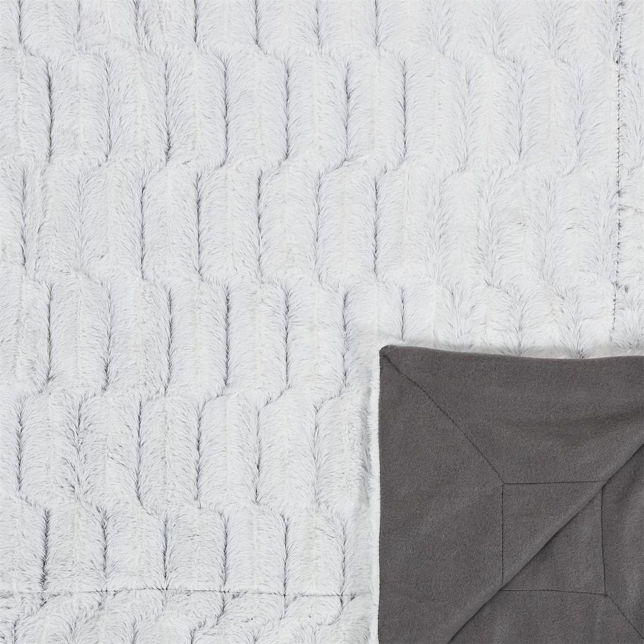 Voir la diapositive 2 : The Home Deco Factory Plaid imitation fourrure  carreaux  140x200cm gris
