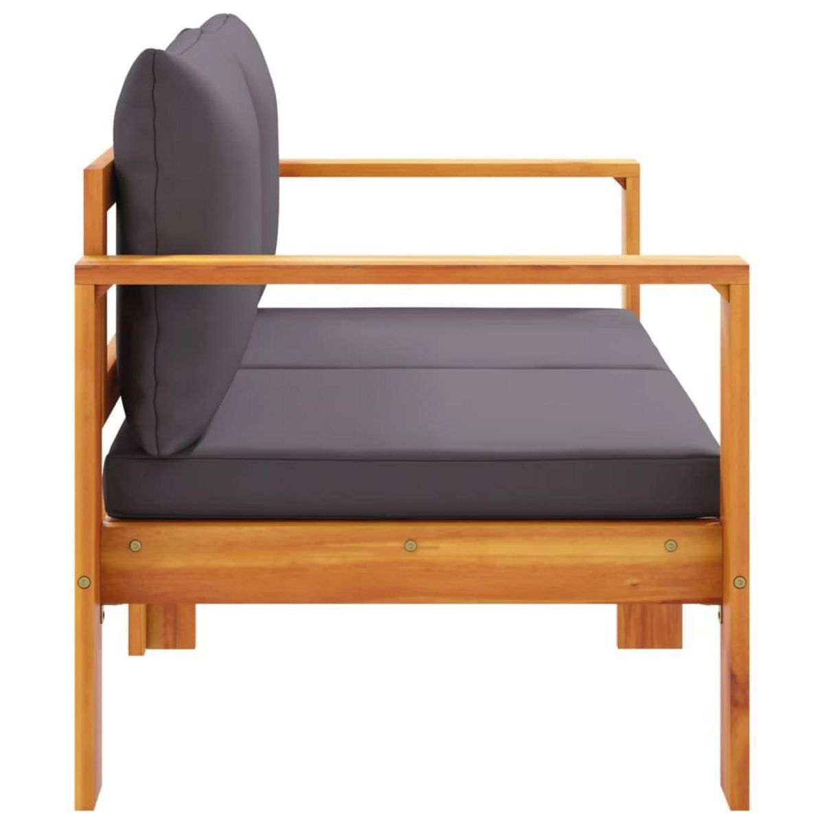 VIDAXL Canape de jardin avec coussins 2 places bois massif d'acacia