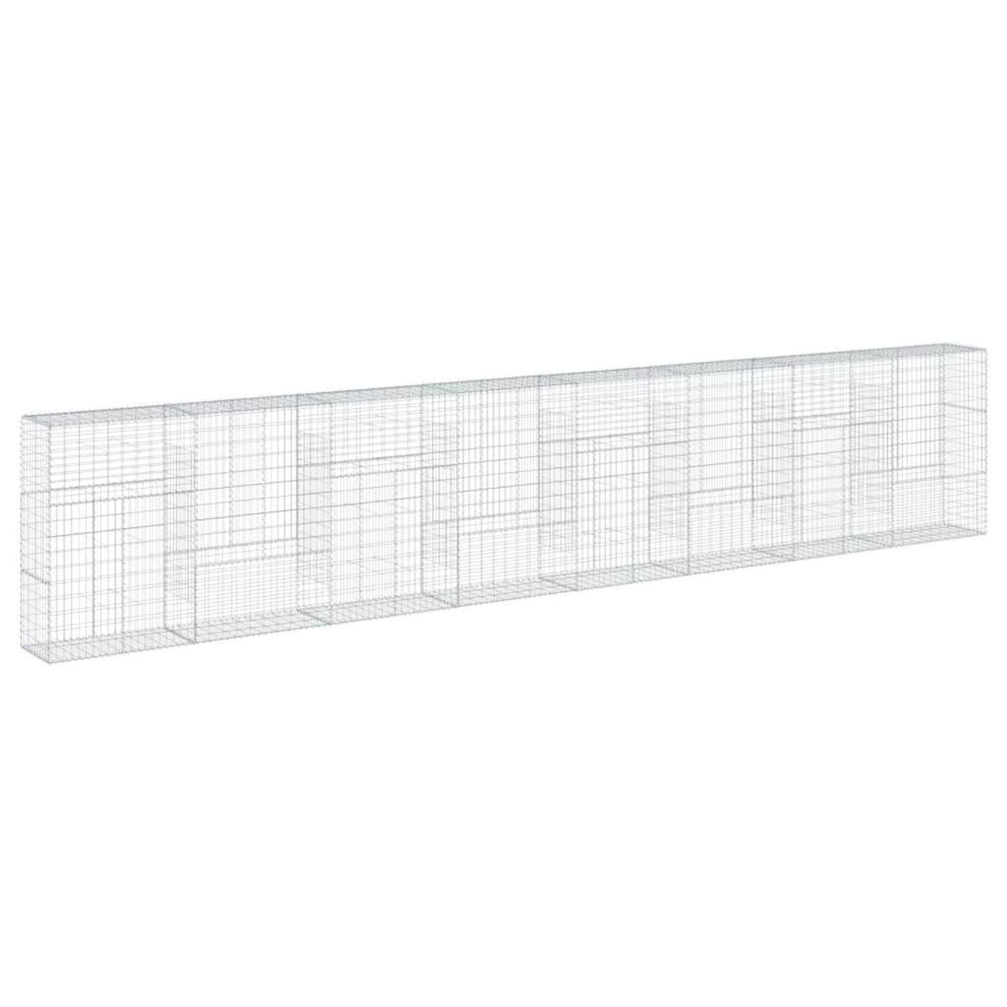 Voir la diapositive 5 : VIDAXL Panier gabion avec couvercle 800x50x150 cm fer galvanise