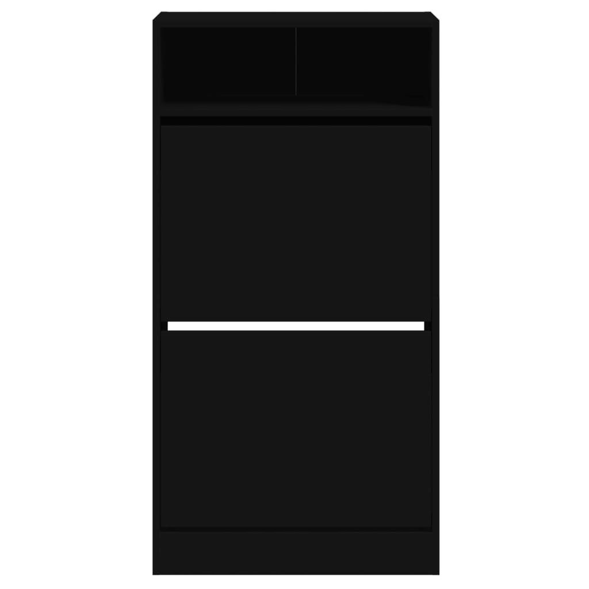 Voir la diapositive 5 : VIDAXL Armoire a chaussures noir 60x34x116 cm bois d'ingenierie