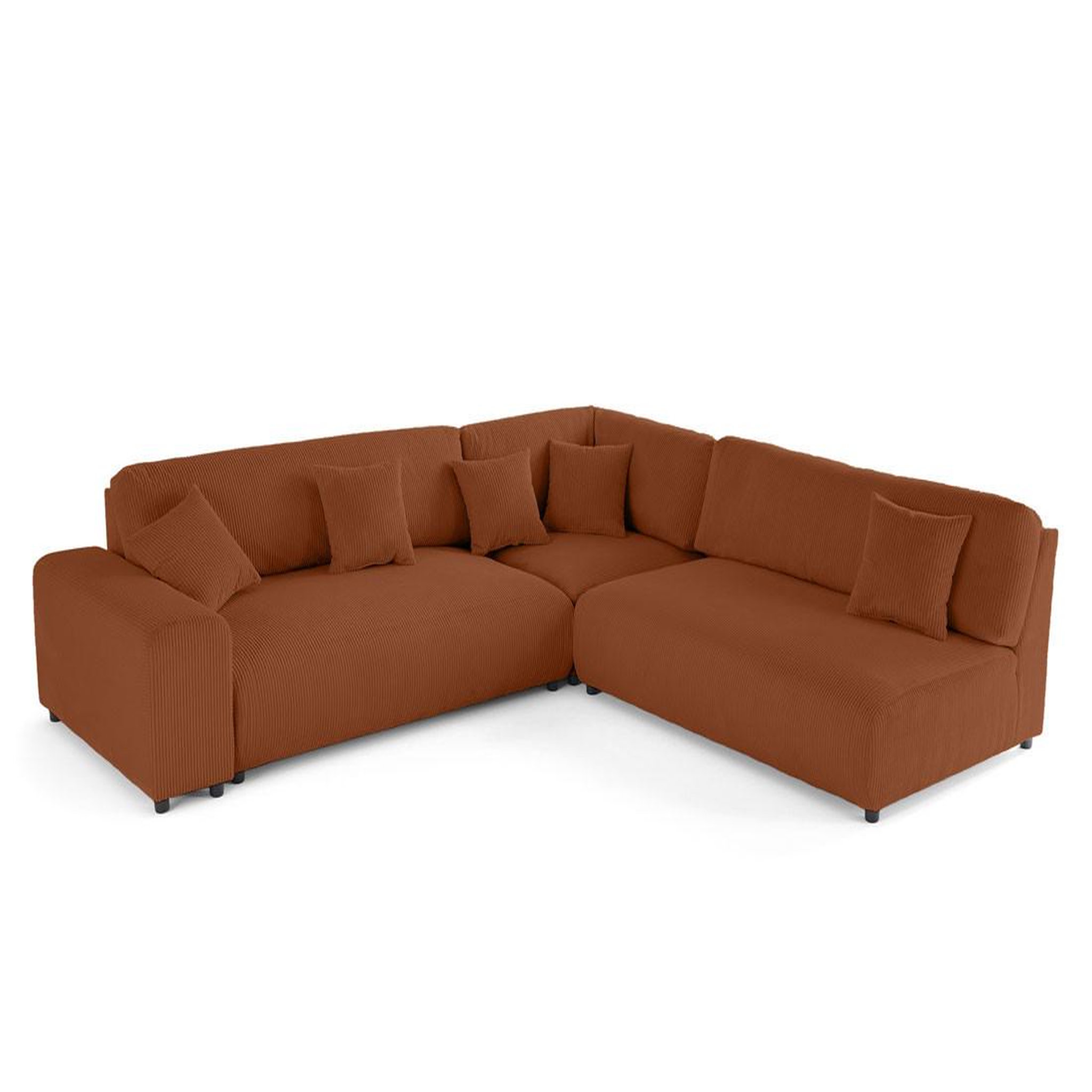 Voir la diapositive 3 : LISA DESIGN Garance - canapé modulable d'angle droit - 6 places - en velours côtelé