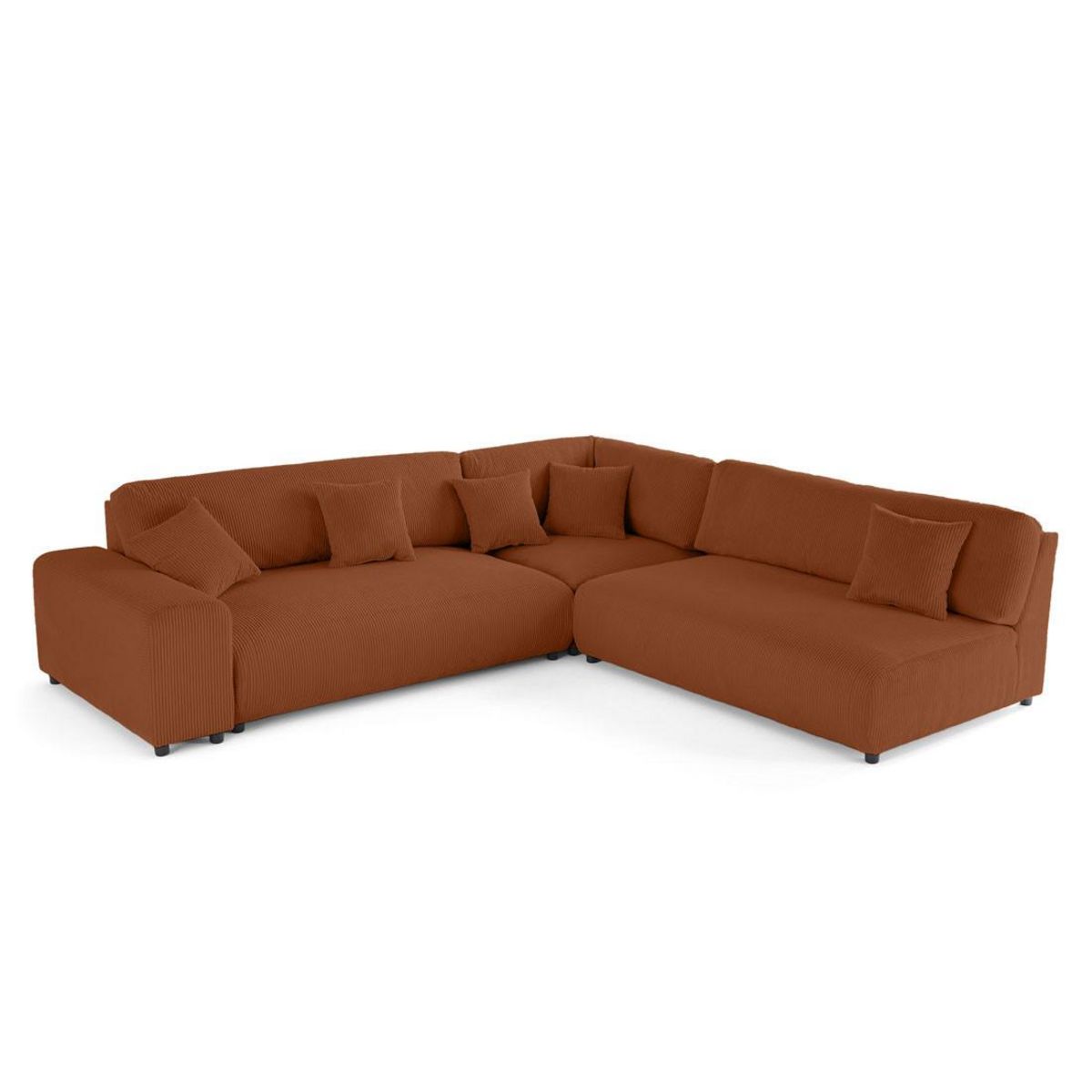 LISA DESIGN Garance - canapé modulable d'angle droit - 6 places - en velours côtelé