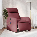 VIDAXL Fauteuil de massage inclinable electrique Rouge bordeaux Tissu