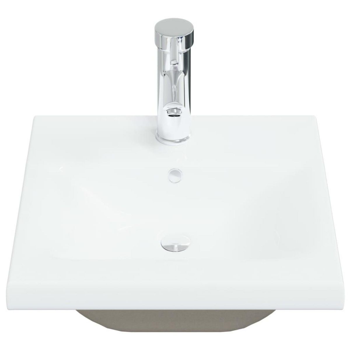 VIDAXL Lavabo encastre avec robinet 42x39x18 cm ceramique blanc