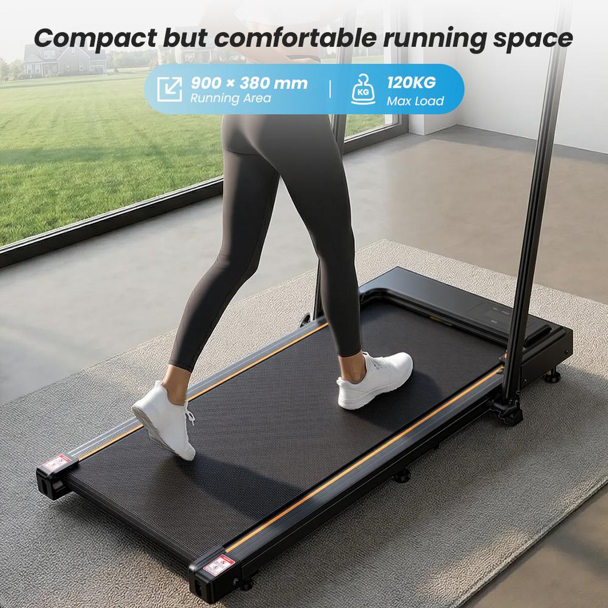 Voir la diapositive 5 : FORMILL Tapis de marche incliné formill ft41 avec barre d'appui, pliable, vitesse 1-10 km/h