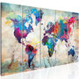 Voir la diapositive 1 : Paris Prix Tableau Imprimé  World Map : Cracked Wall