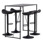 Paris Prix Ensemble Table de Bar & 4 Tabourets  Brea & Adesto  120cm Noir