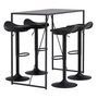 Voir la diapositive 1 : Paris Prix Ensemble Table de Bar & 4 Tabourets  Brea & Adesto  120cm Noir