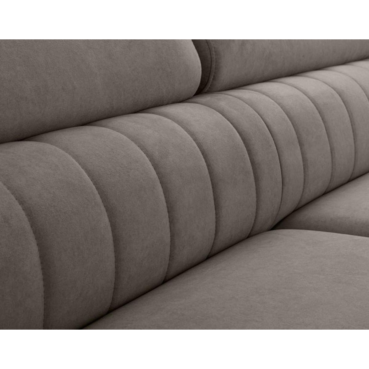 BEST MOBILIER Aneta - canapé d'angle droit 5 places - convertible avec coffre et têtières - en velours