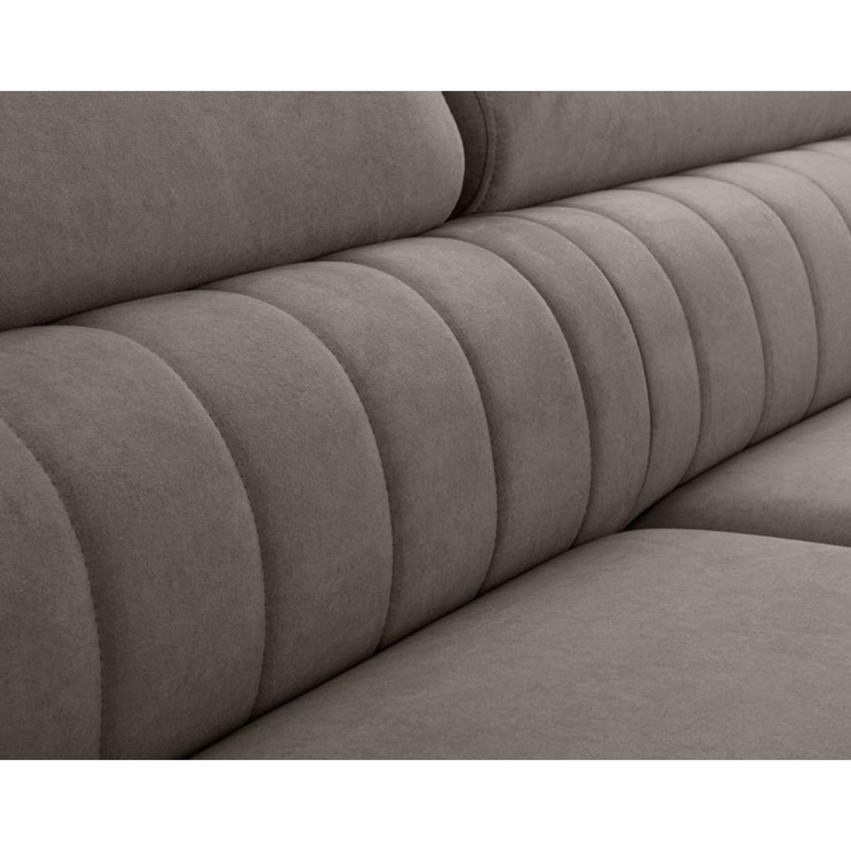 BEST MOBILIER Aneta - canapé d'angle droit 5 places - convertible avec coffre et têtières - en velours