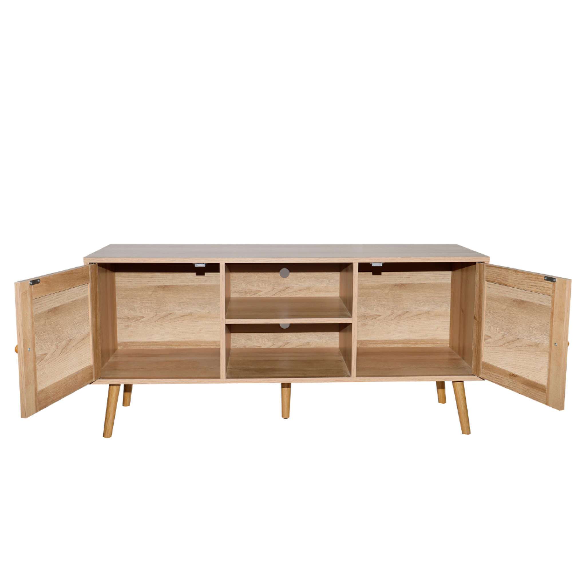 Voir la diapositive 5 : CONCEPT USINE Buffet avec portes effeffet cannage et 2 niches 120 cm CANGE