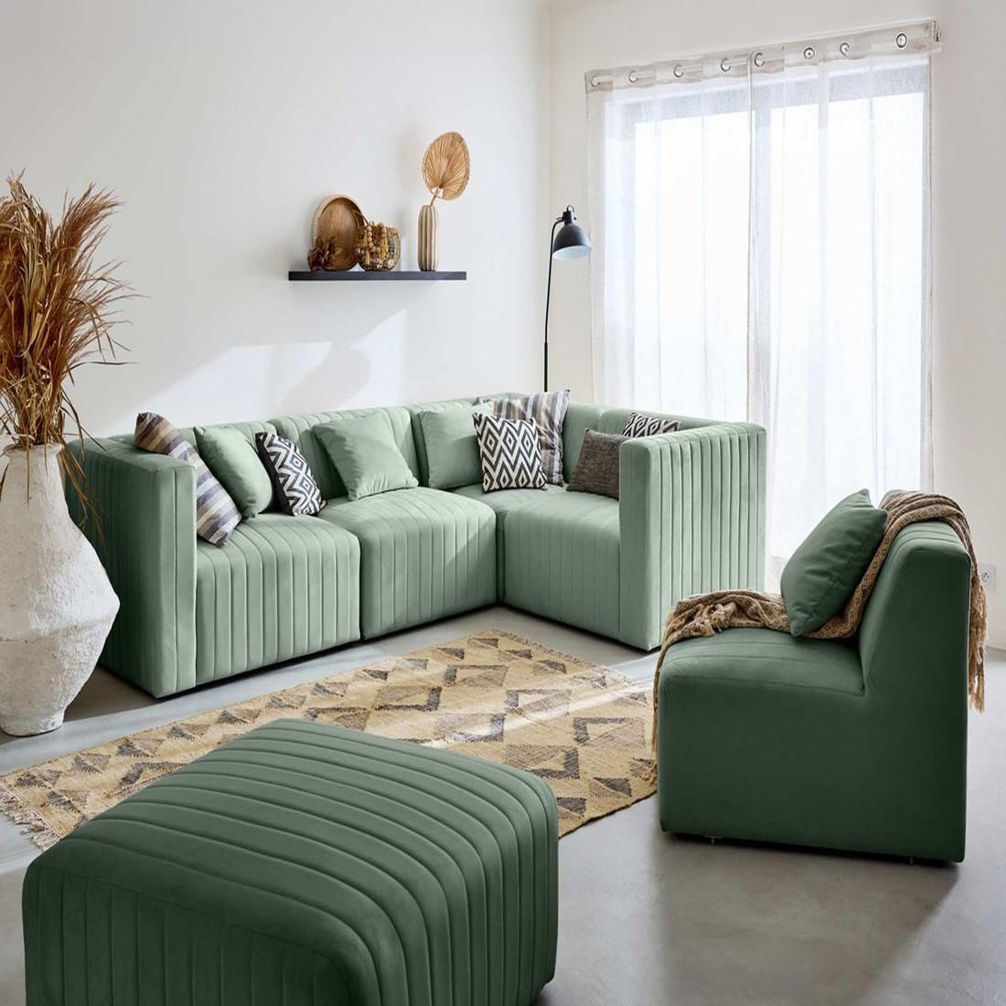 Voir la diapositive 2 : LISA DESIGN Nova - module d'assise gauche - en velours
