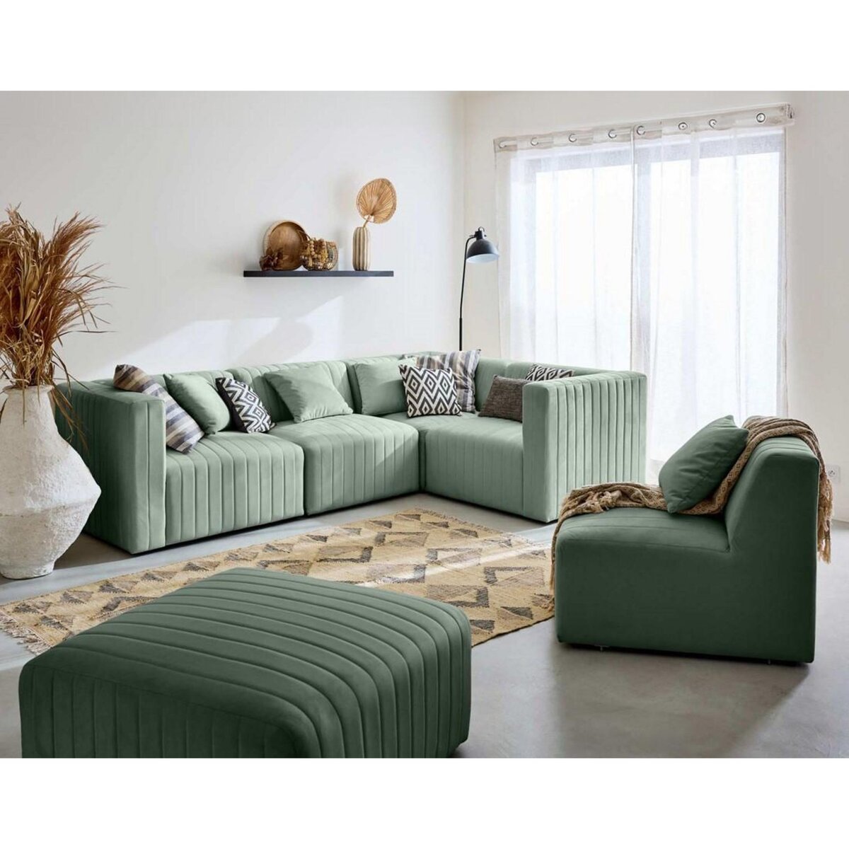 LISA DESIGN Nova - module d'assise gauche - en velours