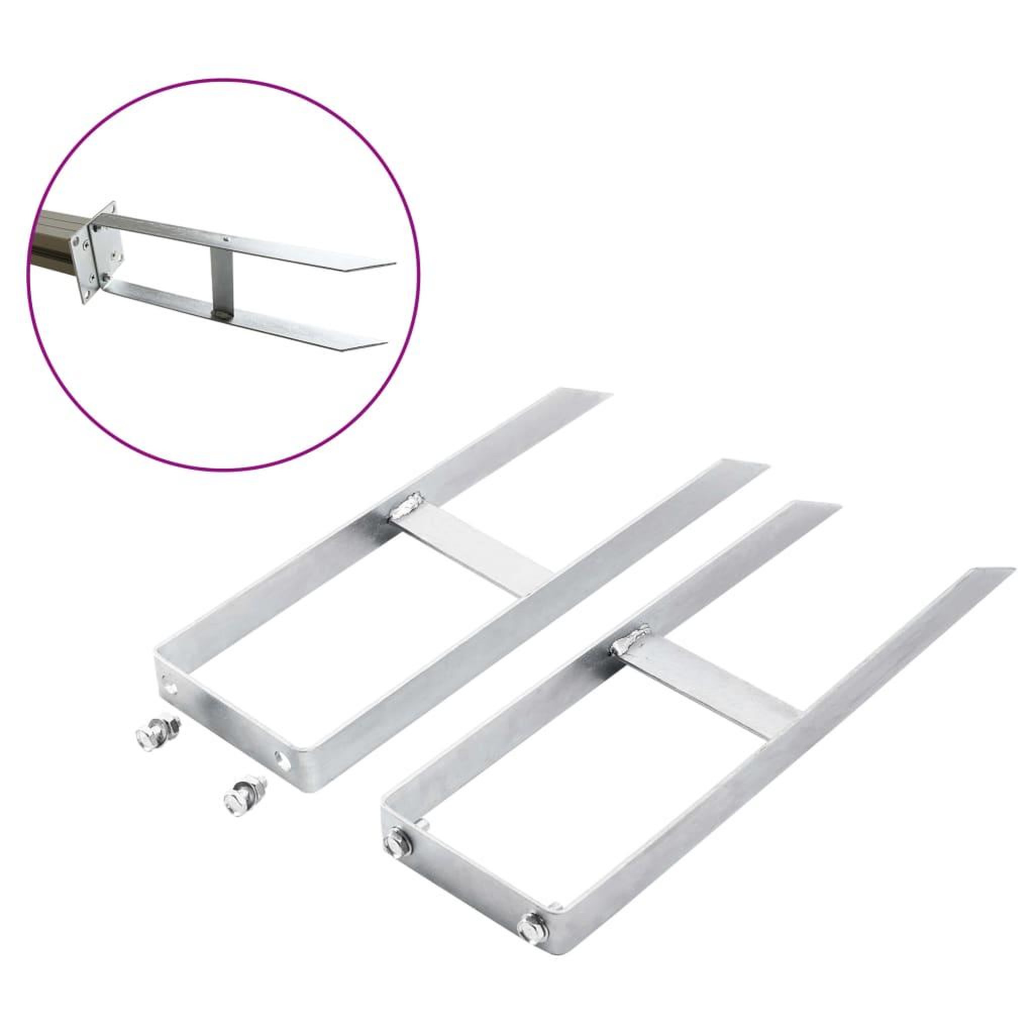 Voir la diapositive 2 : VIDAXL Piquets de cloture de sol 2 pcs pour cloture en wpc acier 40 cm