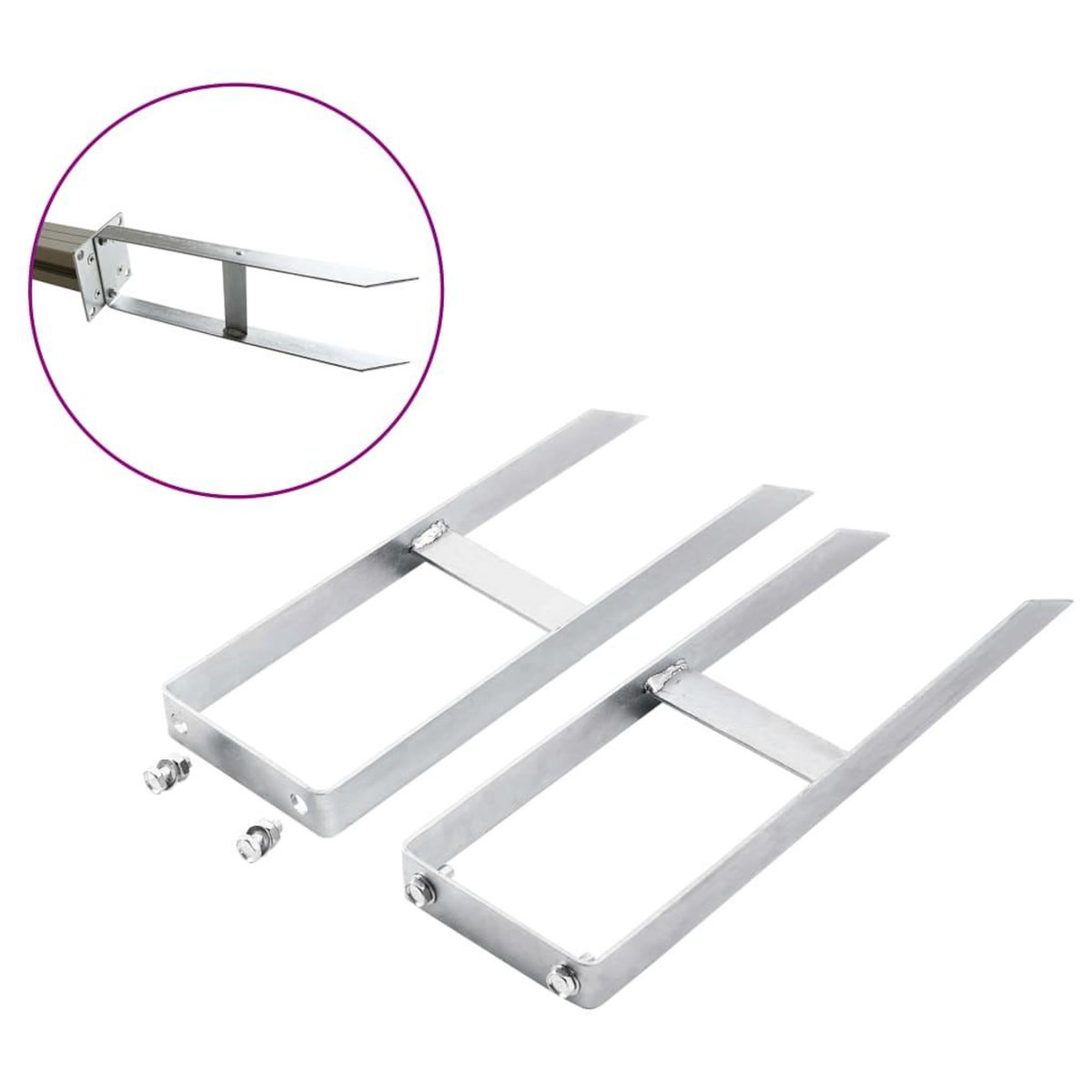 VIDAXL Piquets de cloture de sol 2 pcs pour cloture en WPC Acier 40 cm