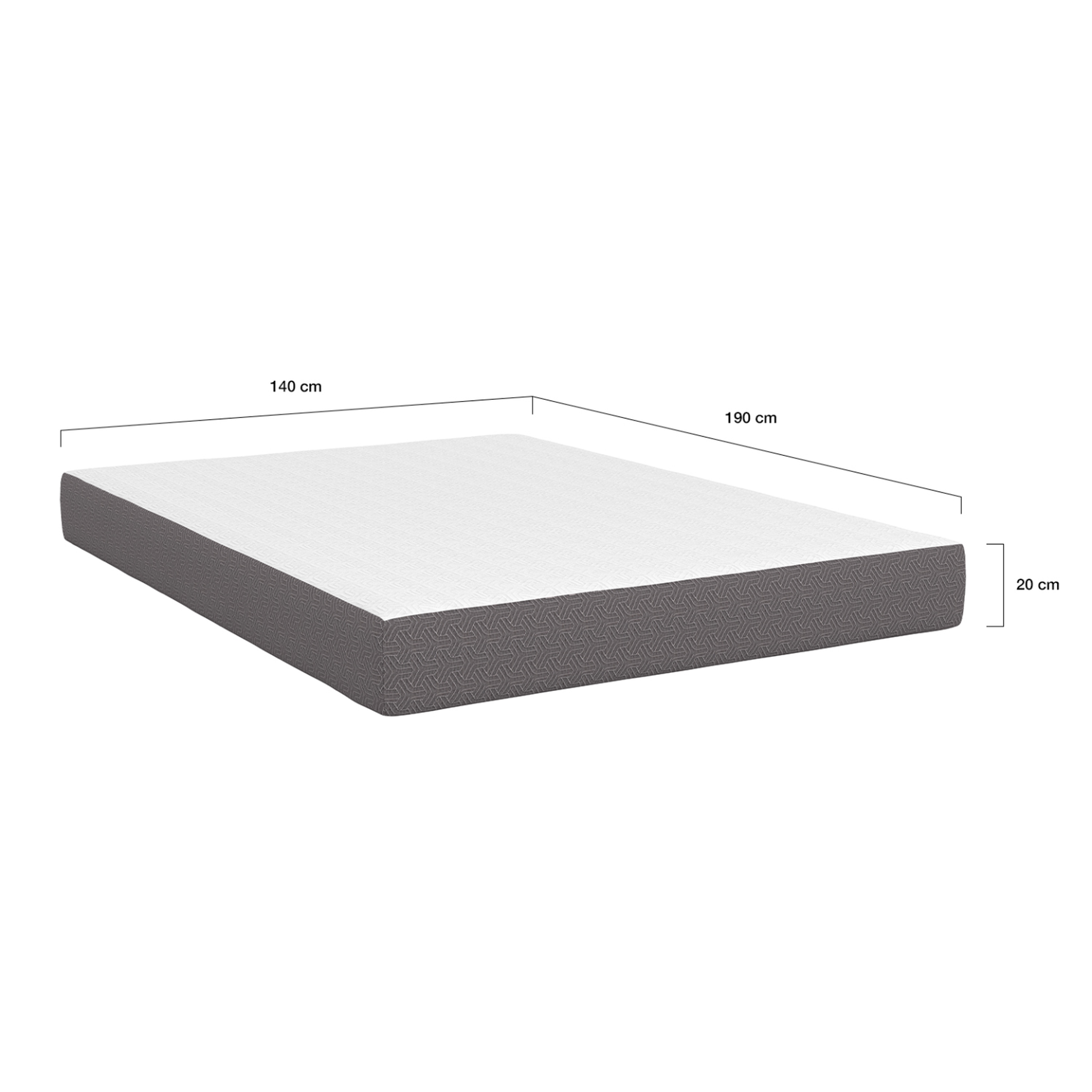Voir la diapositive 4 : ID MARKET Matelas 140 x 190 cm à mémoire de forme stella épaisseur 20 cm