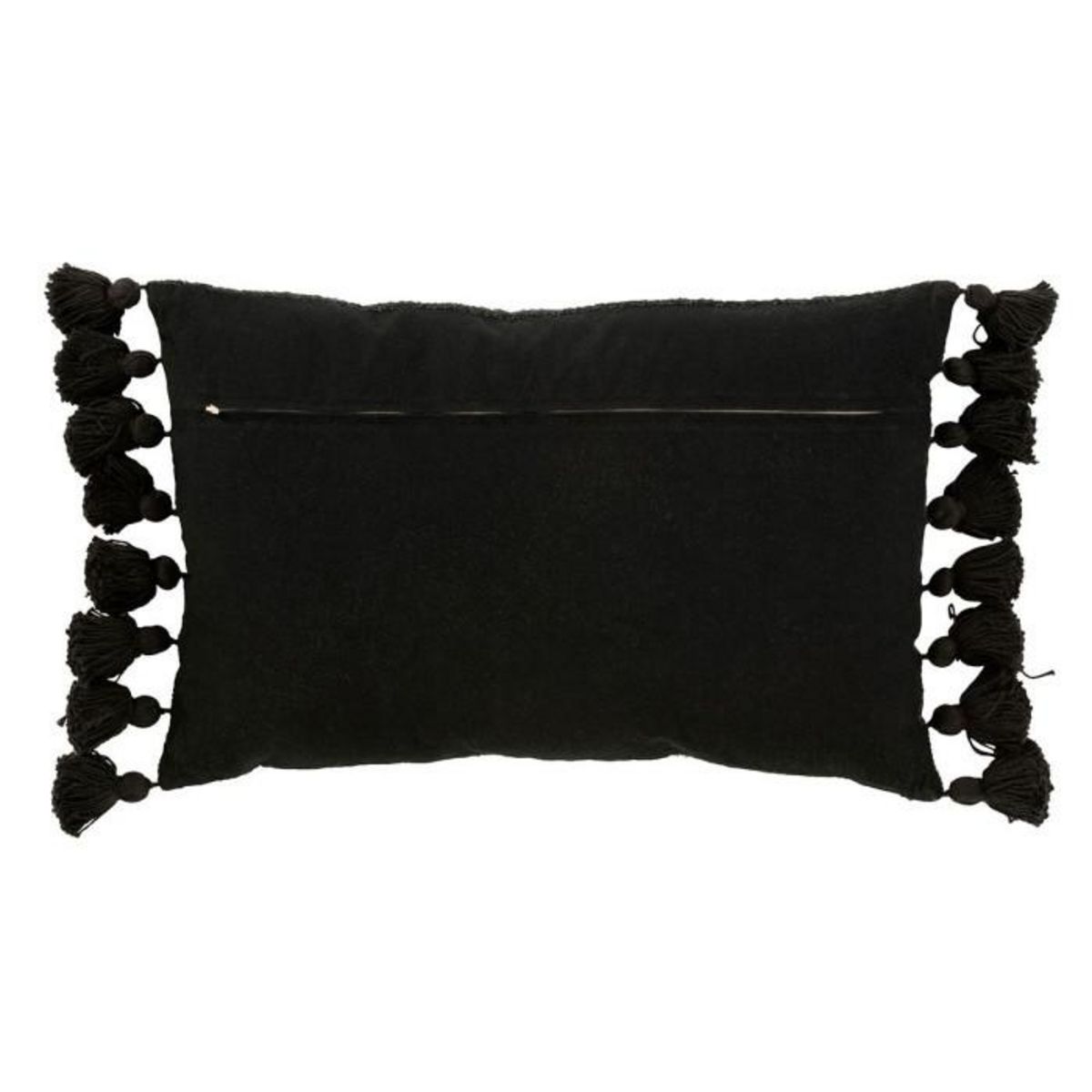 Paris Prix Coussin Déco Pompons  Bella  40x59cm Noir