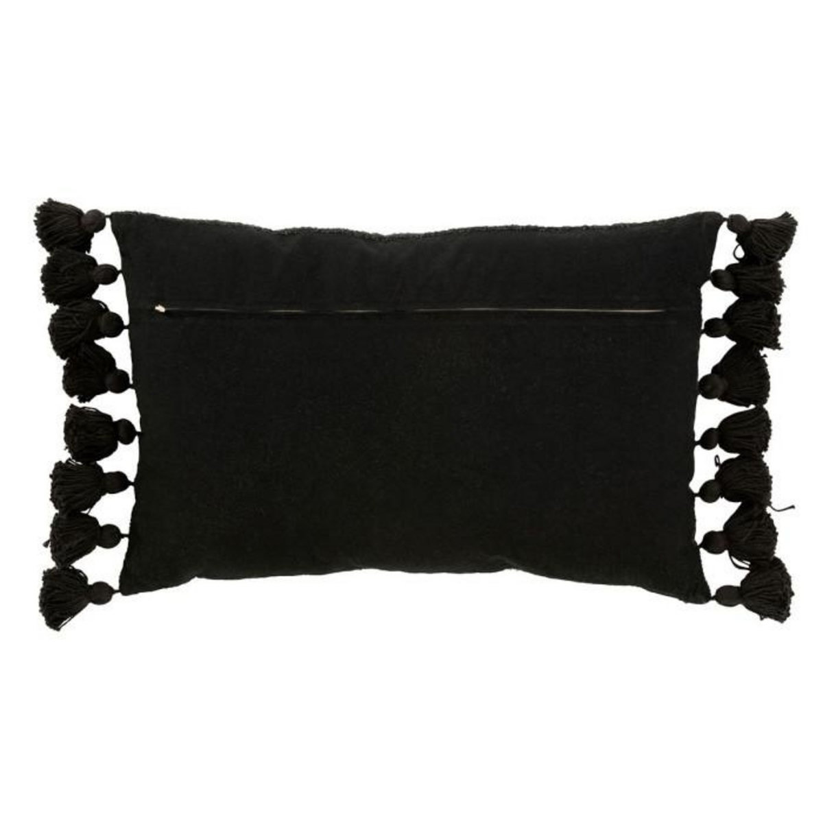 Paris Prix Coussin Déco Pompons  Bella  40x59cm Noir