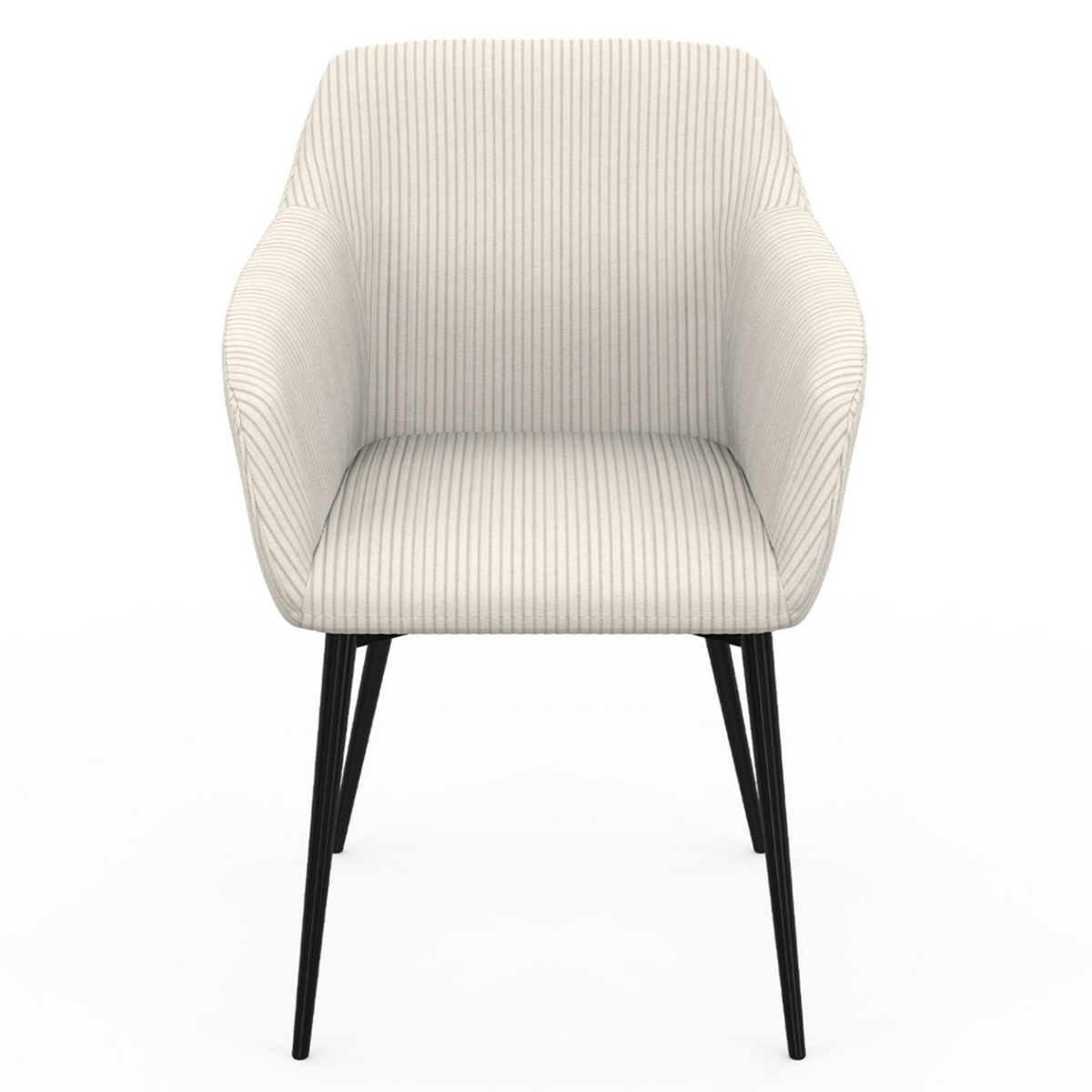 ID MARKET Lot de 2 chaises de salle à manger, fauteuils de table JANY en velours côtelé beige