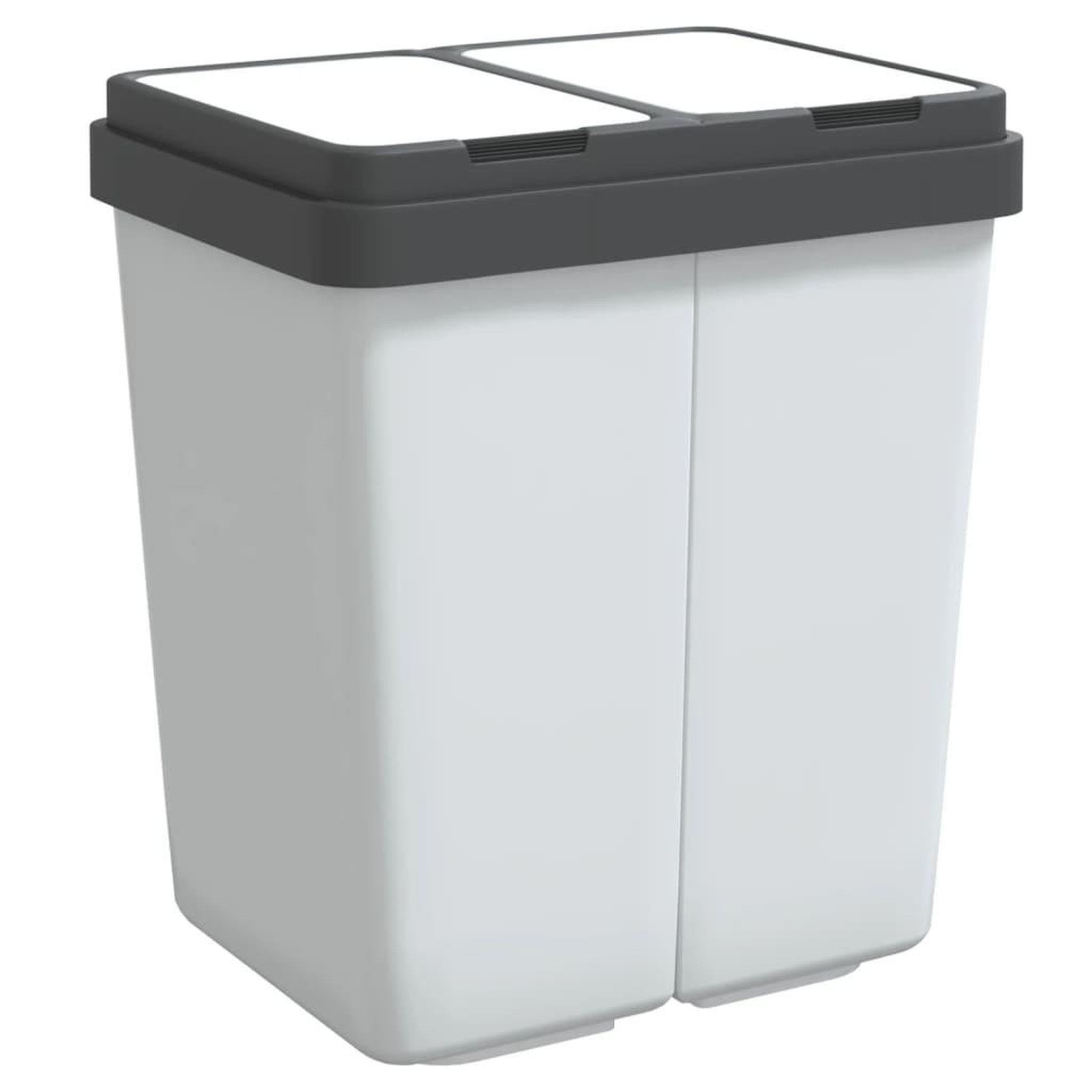 Voir la diapositive 2 : VIDAXL Poubelle double blanc 2x25 L