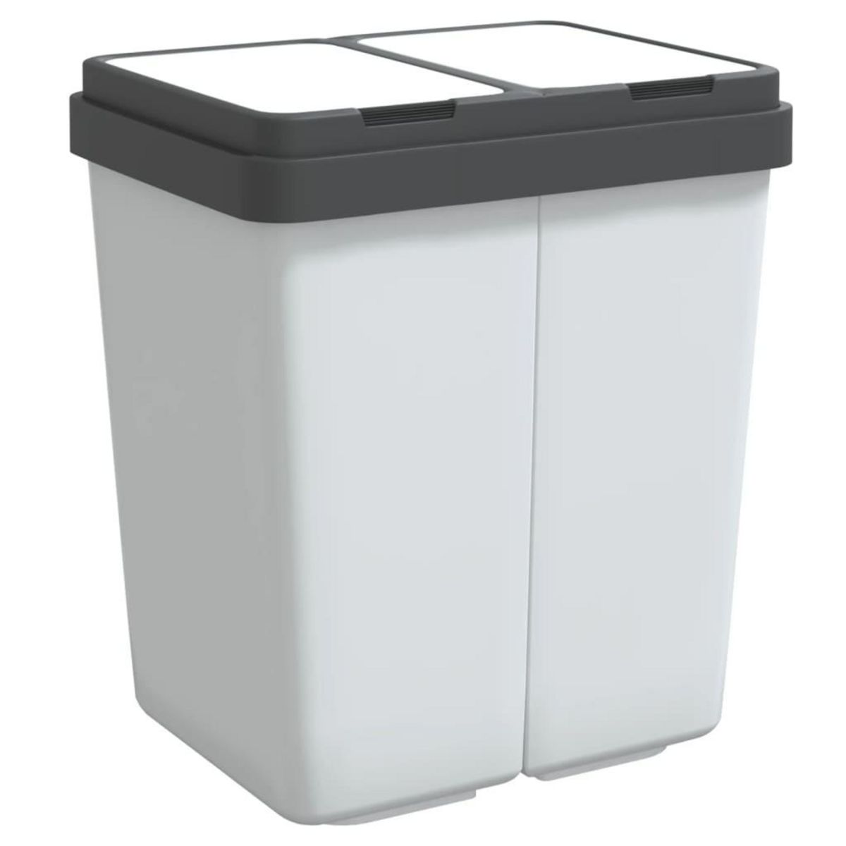 VIDAXL Poubelle double blanc 2x25 L