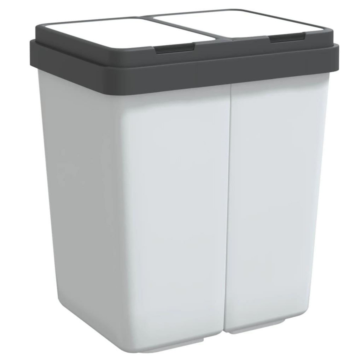 VIDAXL Poubelle double blanc 2x25 L