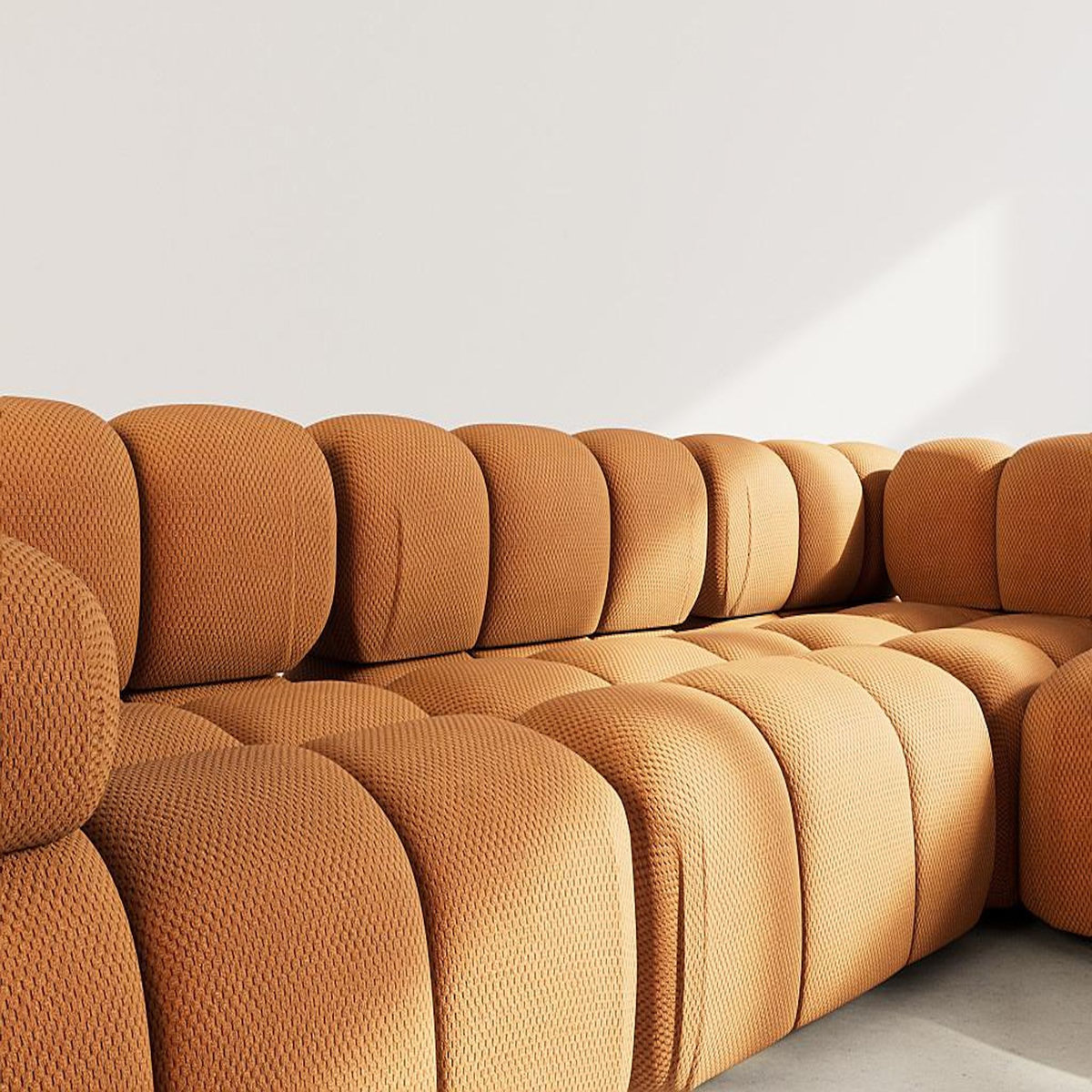 LISA DESIGN Ruby - canapé modulable d'angle droit 5 places en velours texturé