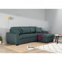 Voir la diapositive 2 : MARKET24 Canapé d'angle convertible réversible 4 places - Tissu Vert - L 244 x P 151 x H 90 - HAMILTON - Fabriqué en Ukraine
