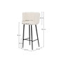 Voir la diapositive 4 : MAISON PAVANE Lot de 2 chaises de bar en tissu bouclé beige 75 cm-Rosy