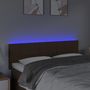 Voir la diapositive 3 : VIDAXL Tete de lit a LED Marron Fonce 144x5x78/88 cm Tissu