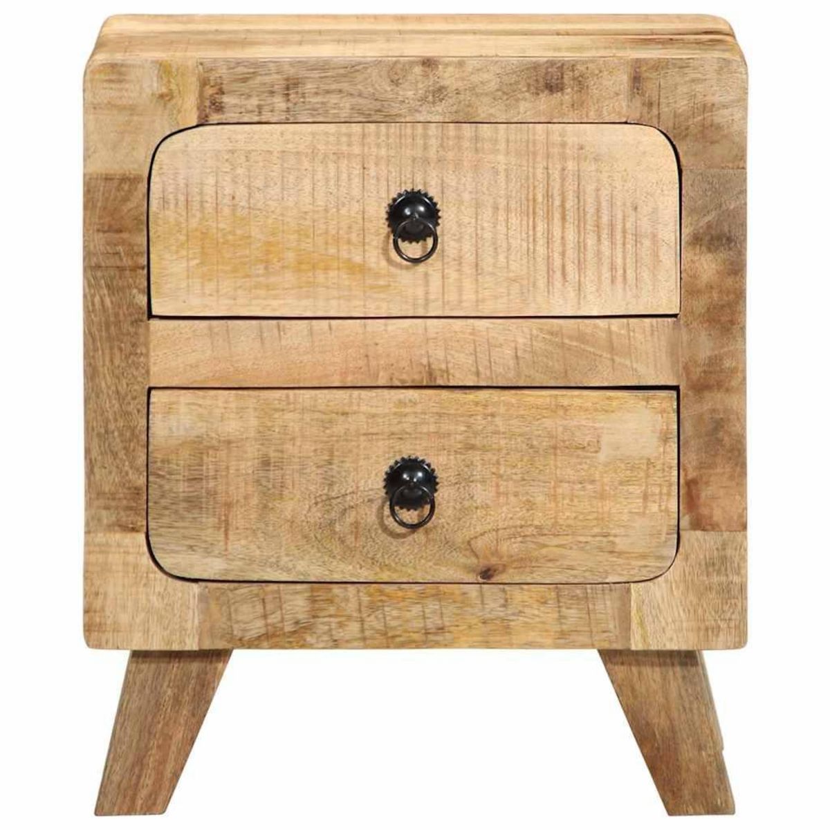 VIDAXL Table de chevet 2 pcs 40x32x46 cm bois massif de manguier brut