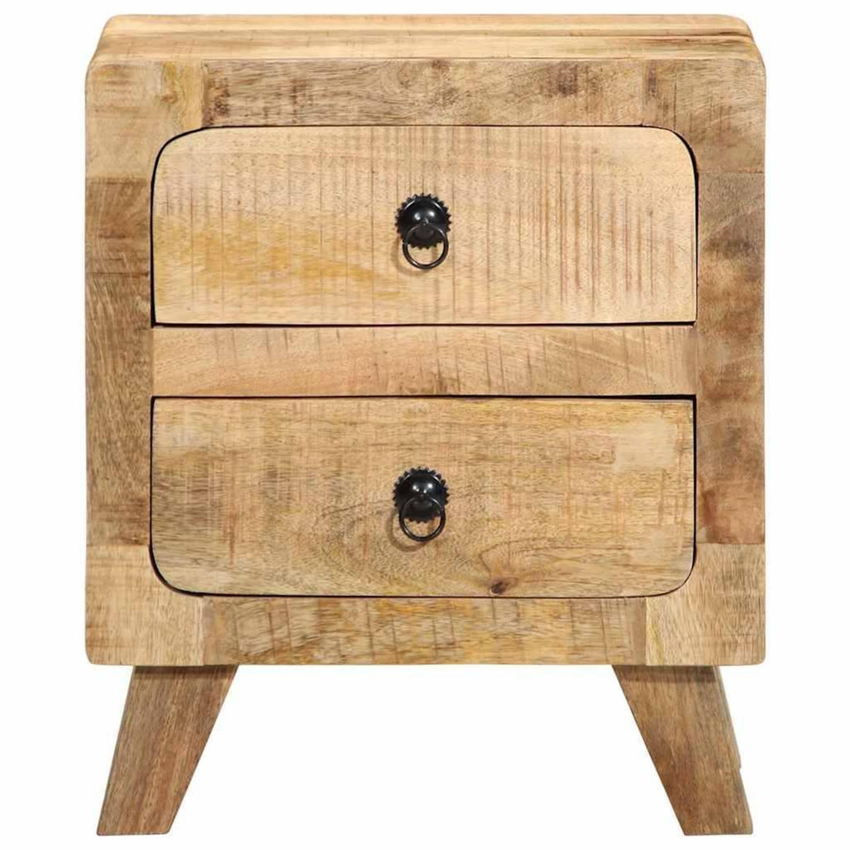 VIDAXL Table de chevet 2 pcs 40x32x46 cm bois massif de manguier brut