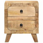 Voir la diapositive 2 : VIDAXL Table de chevet 2 pcs 40x32x46 cm bois massif de manguier brut
