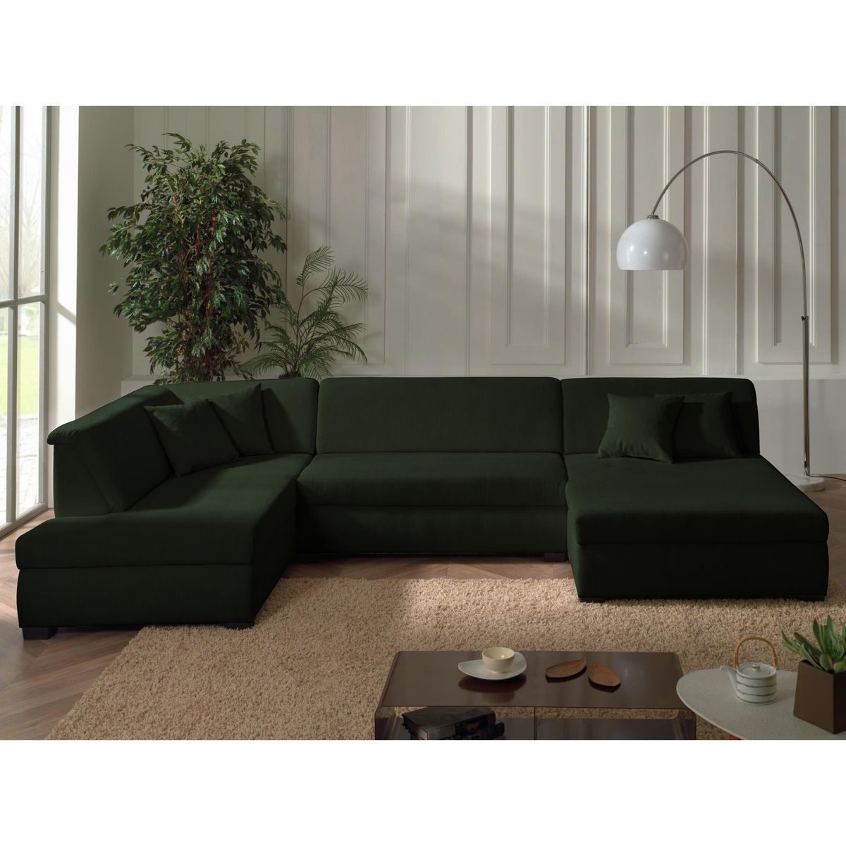 LISA DESIGN Malcom - canapé panoramique d'angle gauche - en velours côtelé