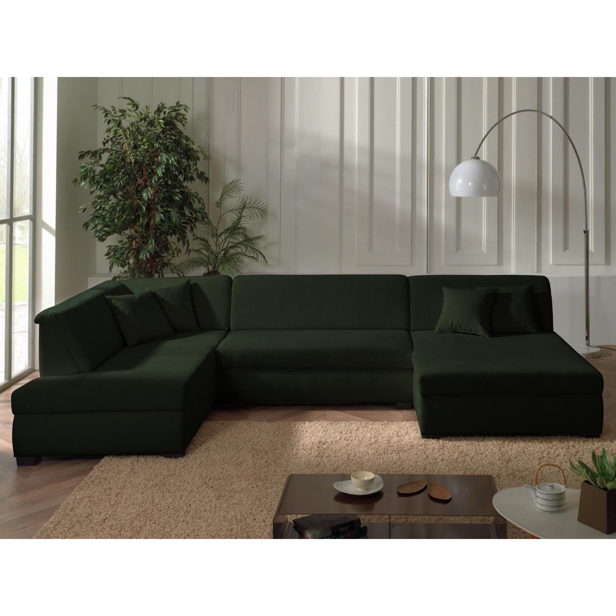 LISA DESIGN Malcom - canapé panoramique d'angle gauche - en velours côtelé